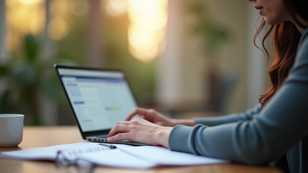 Elternteil nutzt Laptop und Kalender für die Planung und Budgetierung von Kita-Ausgaben